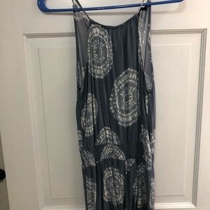 Blue and white romper